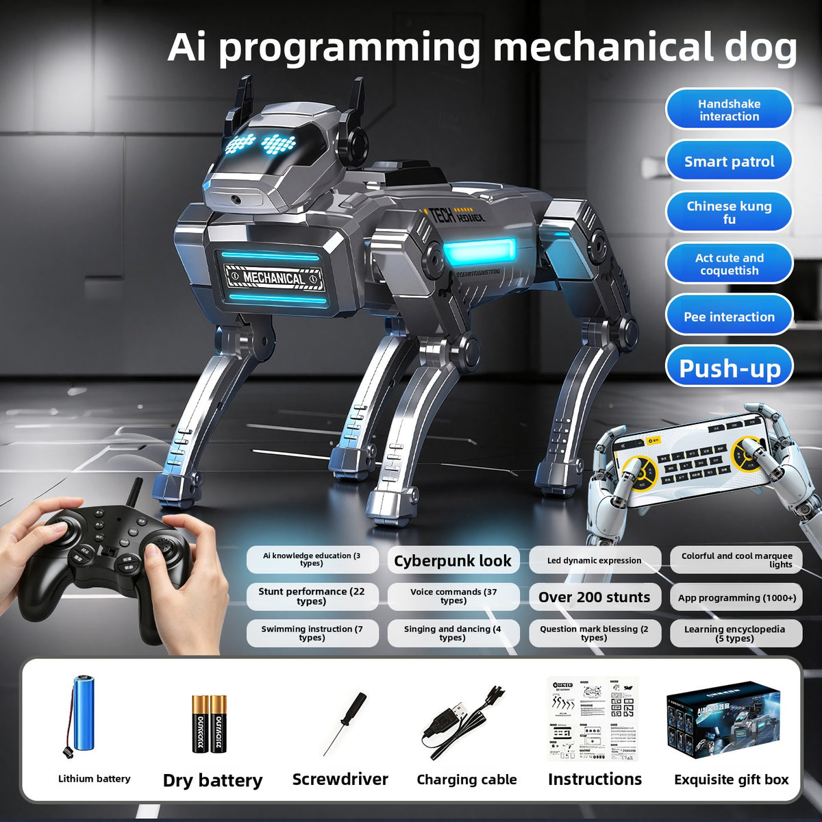 Programmable AI Robot Dog with Remote Control